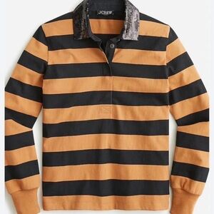 J Crew rugby shirt striped with sequin collar XS $150